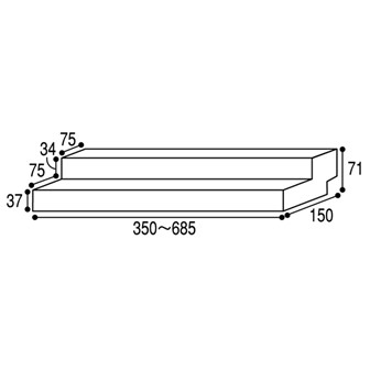 スライド式ひな段（2段） クリア CL(クリア)