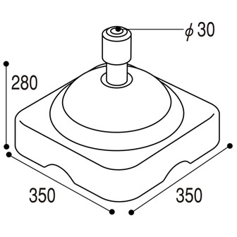 注水型ポールスタンド白（10台セット） W(白)