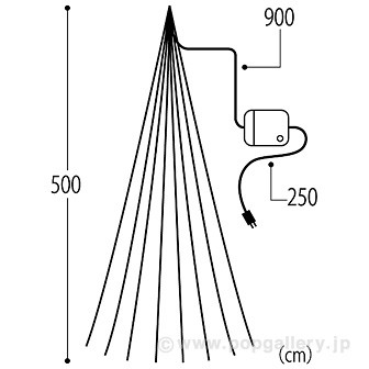 LEDナイアガラライトDX（ジュエルカラー）全長5m