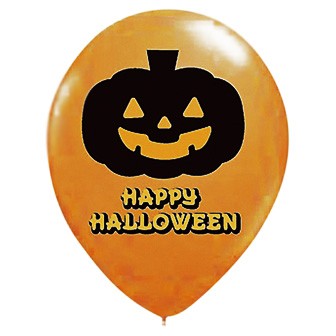 11インチゴム風船（ハッピーハロウィン）オレンジ 25個入 OR(オレンジ)