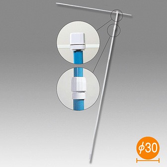 ［大型送料］ジャンボポール 4M（白）【横棒：110cm】【下部キャップ：Φ30mm】 W(白)