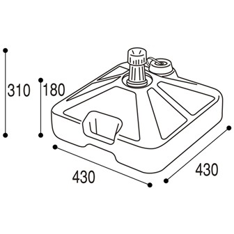 オリジナル注水型ポールスタンド（グレー） (シルバー)