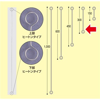 ヒートンロット棒（300mm）