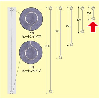 ヒートンロット棒（150mm）