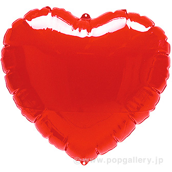ハート型ビニール風船 赤（無地）