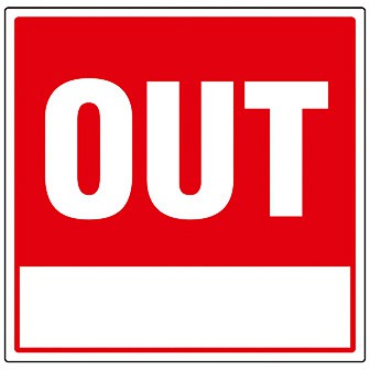 サインキューブ用標識 （OUT） L(ＯＵＴ)