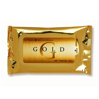 ヒアルロン酸配合ゴールドウェットティッシュ（10枚入）