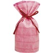 不織布巾着袋（底マチ付ボーダー）ピンクS10枚入