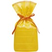 不織布巾着袋（底マチ付ボーダー）イエローS10枚入