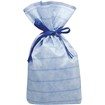 不織布巾着袋（底マチ付ボーダー）ブルーM10枚入
