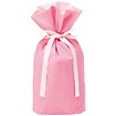 梨地リボン付巾着袋（底マチ付）ピンク20枚入S