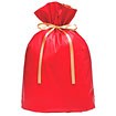 梨地リボン付巾着袋（底マチ付）赤20枚入LL