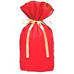 梨地リボン付巾着袋（底マチ付）赤20枚入M