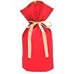 梨地リボン付巾着袋（底マチ付）赤20枚入S
